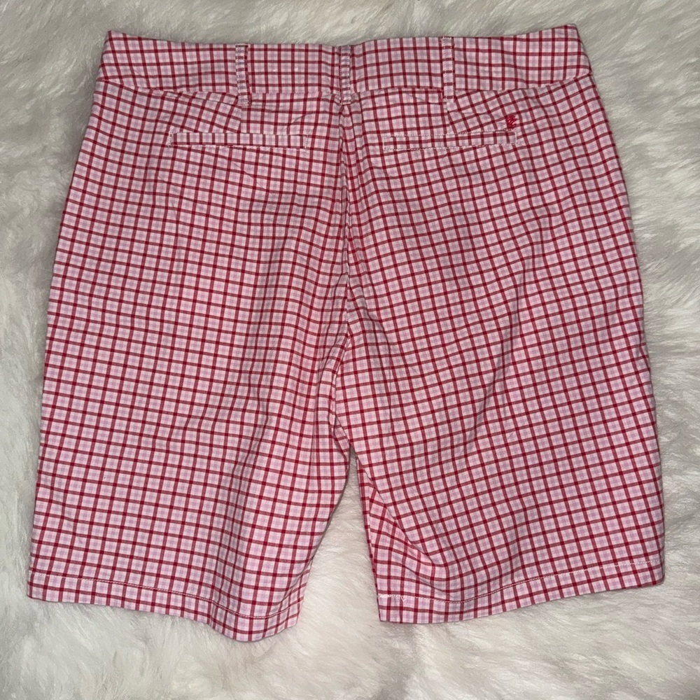 Izod Bermuda Pink Checkered Women's Shorts - Picture 4 of 4